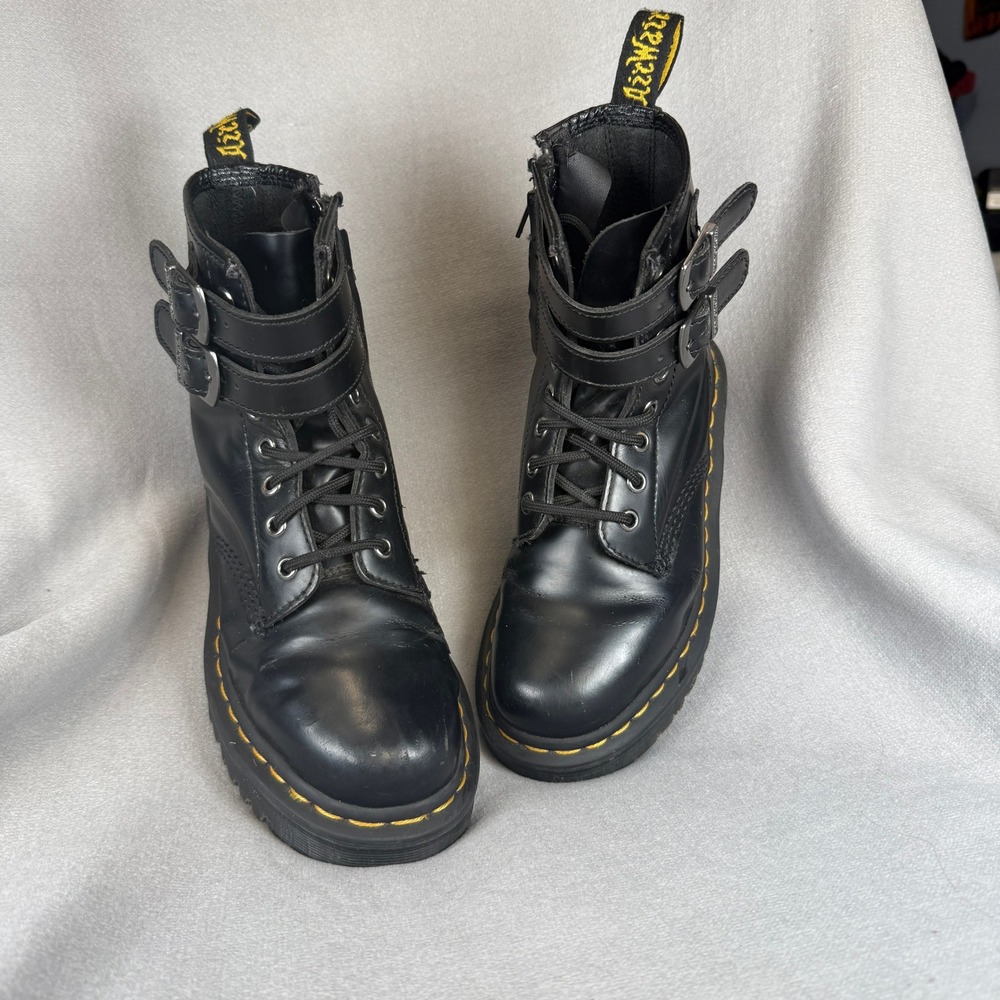 Discontinued Dr. Martens 1460 Double Buckle Smooth Leather Boots W6 M5 ALT Y2K - Picture 2 of 16
